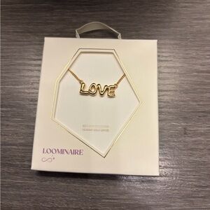New With Tags…Boutique…”Love” Delicate Chain 18 Karat Dipped Necklace